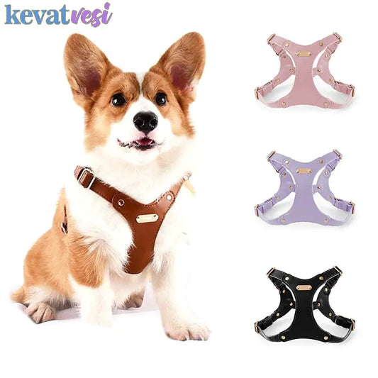 Adjustable Leather Pet Harness Vest